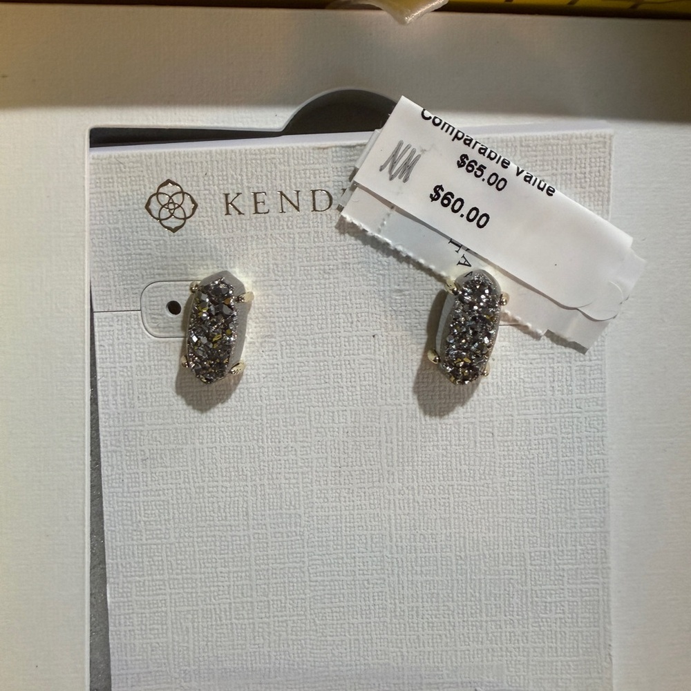 Kendra Scott Glittering Silver Earrings